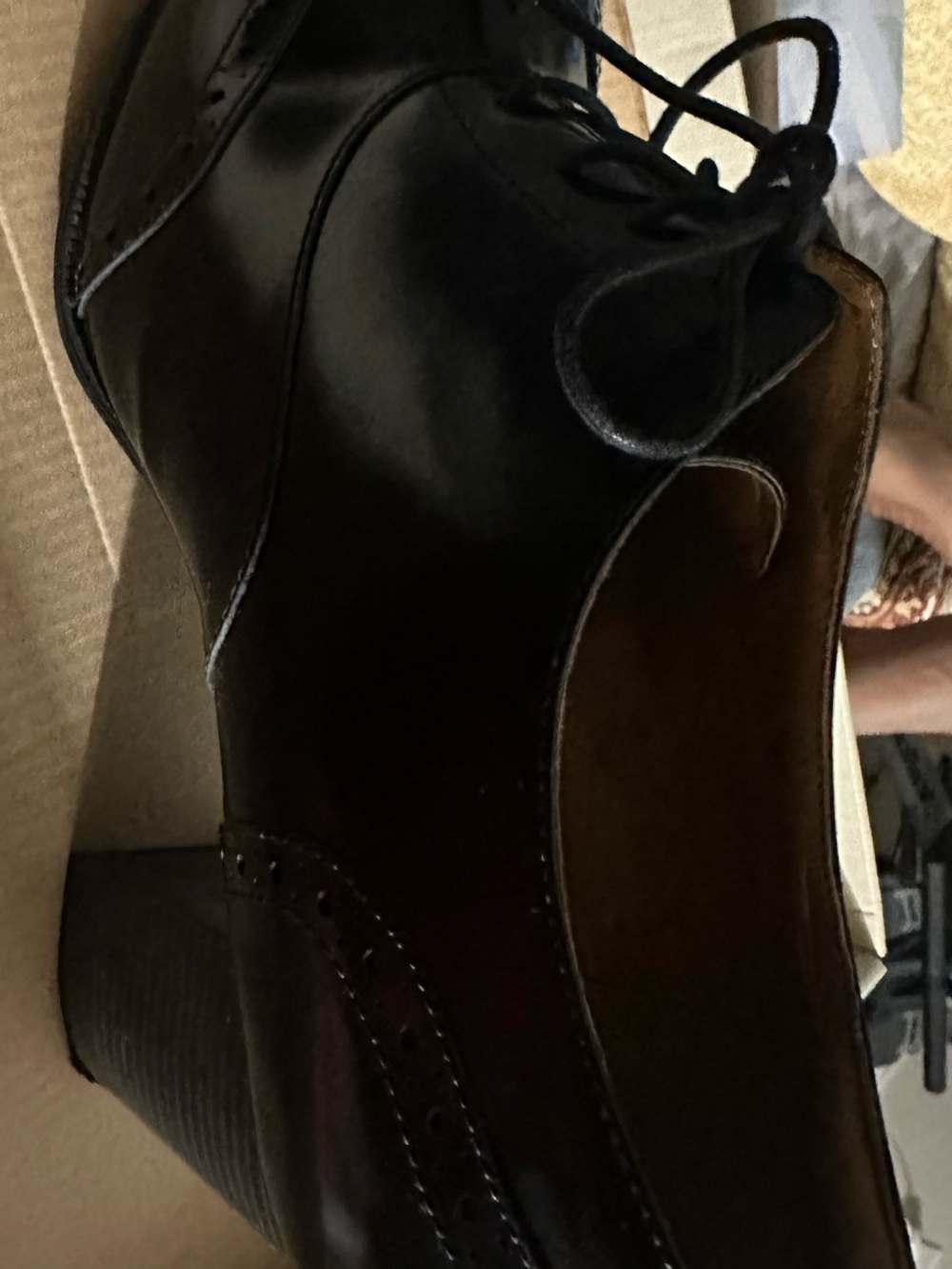 Clarks Black Women's Brogue Lace-Up Heels - Picture 5 of 5